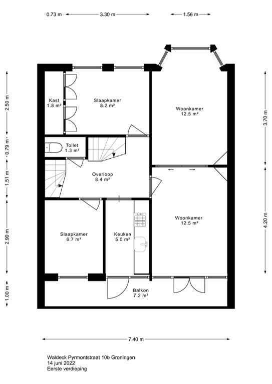 Appartement Waldeck-Pyrmontstraat in Groningen