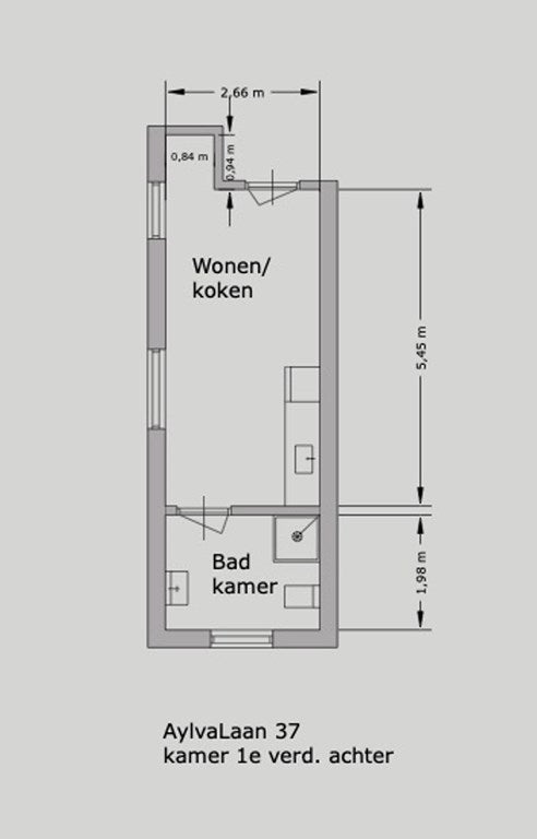 Studio te huur: Aylvalaan 37B-01, Maastricht