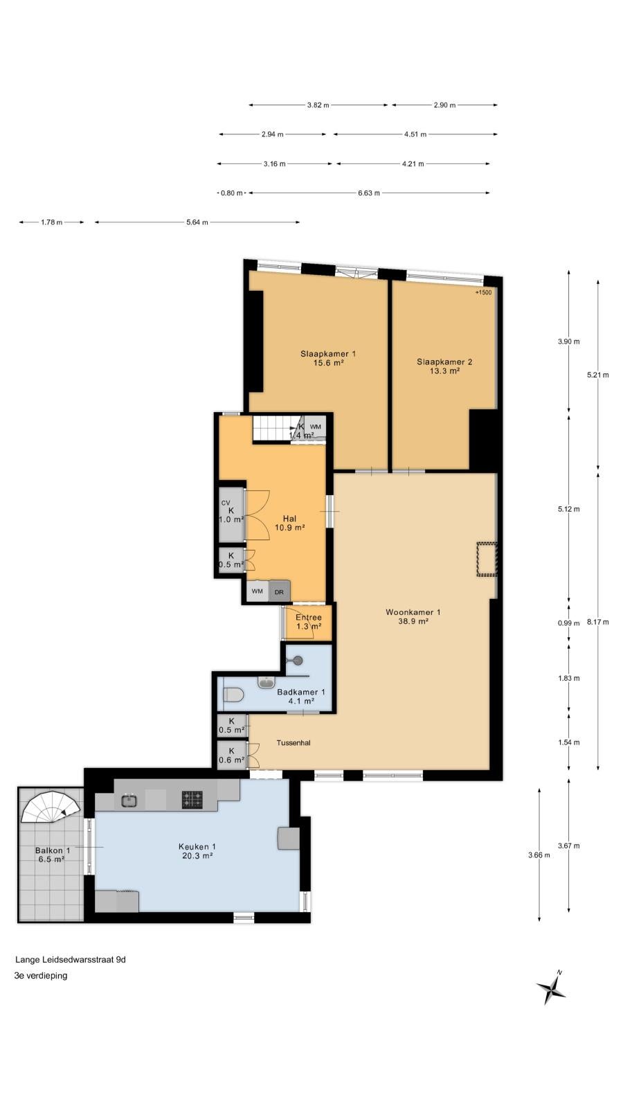 Appartement te koop: Lange Leidsedwarsstraat 9D, Amsterdam