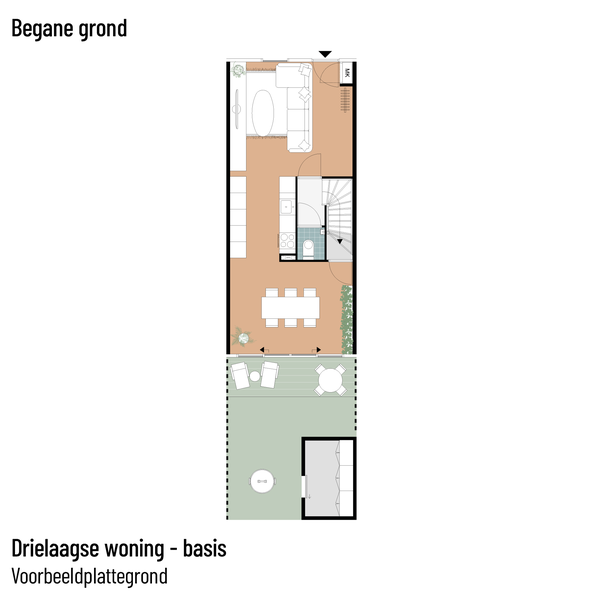 Drielaagse hoekwoning in Rotterdam