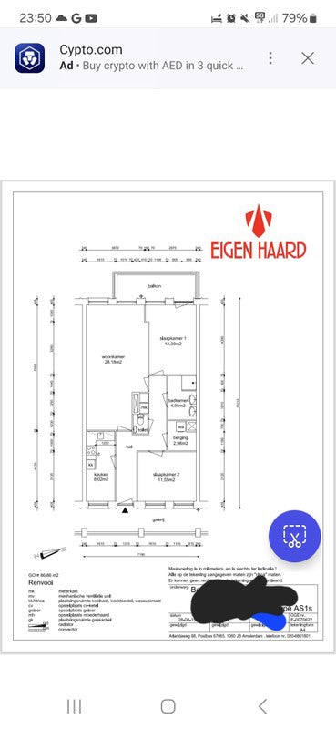 Appartement Berceusestraat in Amsterdam