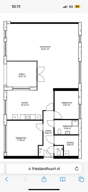 Appartement Raadhuisplein in Drachten