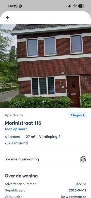 Appartement Morinistraat in Apeldoorn