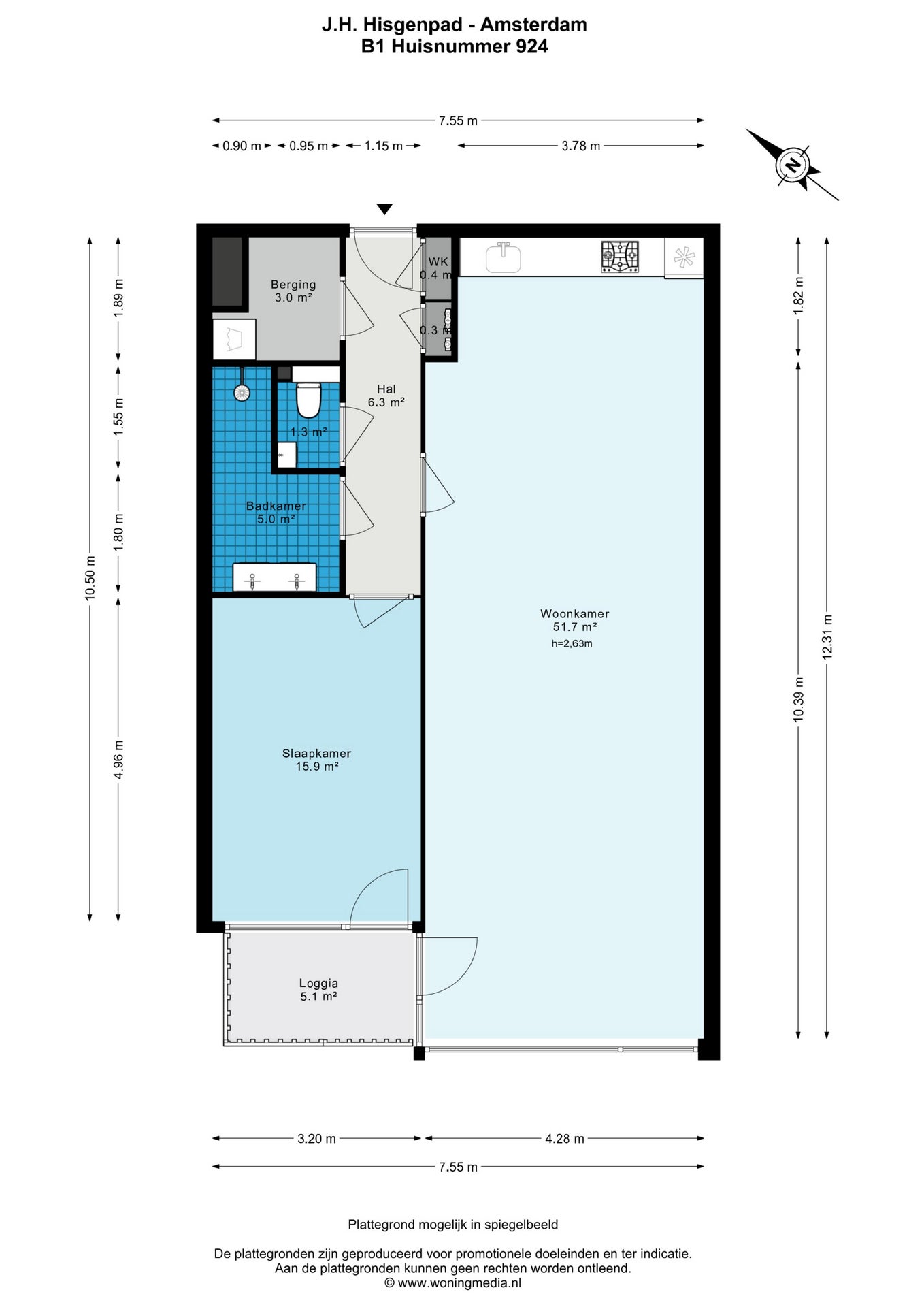 Appartement te huur: J.H. Hisgenpad 924, Amsterdam