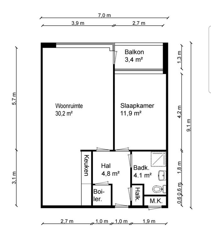 Appartement Brucknerlaan in Tilburg