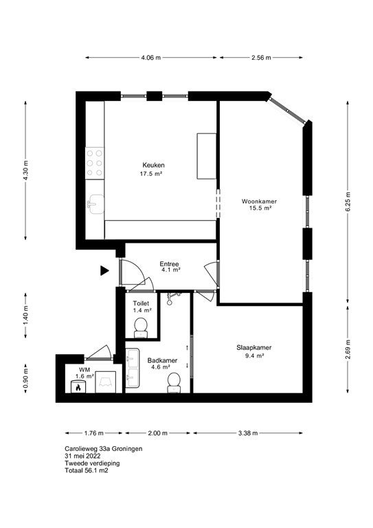 Appartement Carolieweg in Groningen