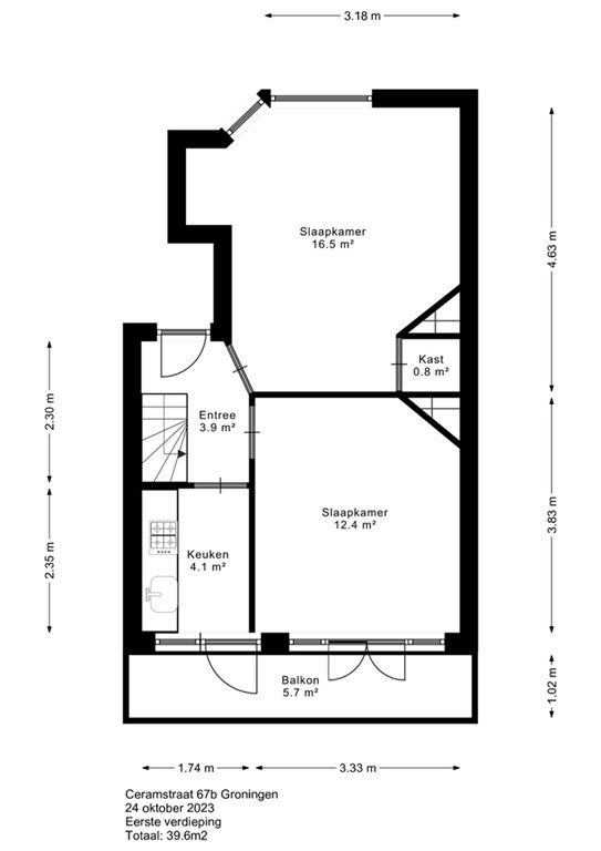 Appartement Ceramstraat in Groningen