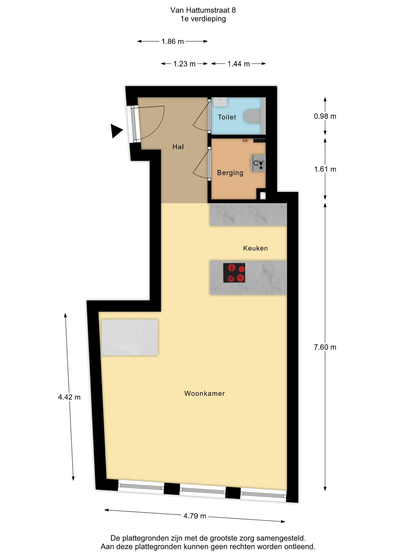 Appartement te huur: Van Hattumstraat 8A, Zwolle