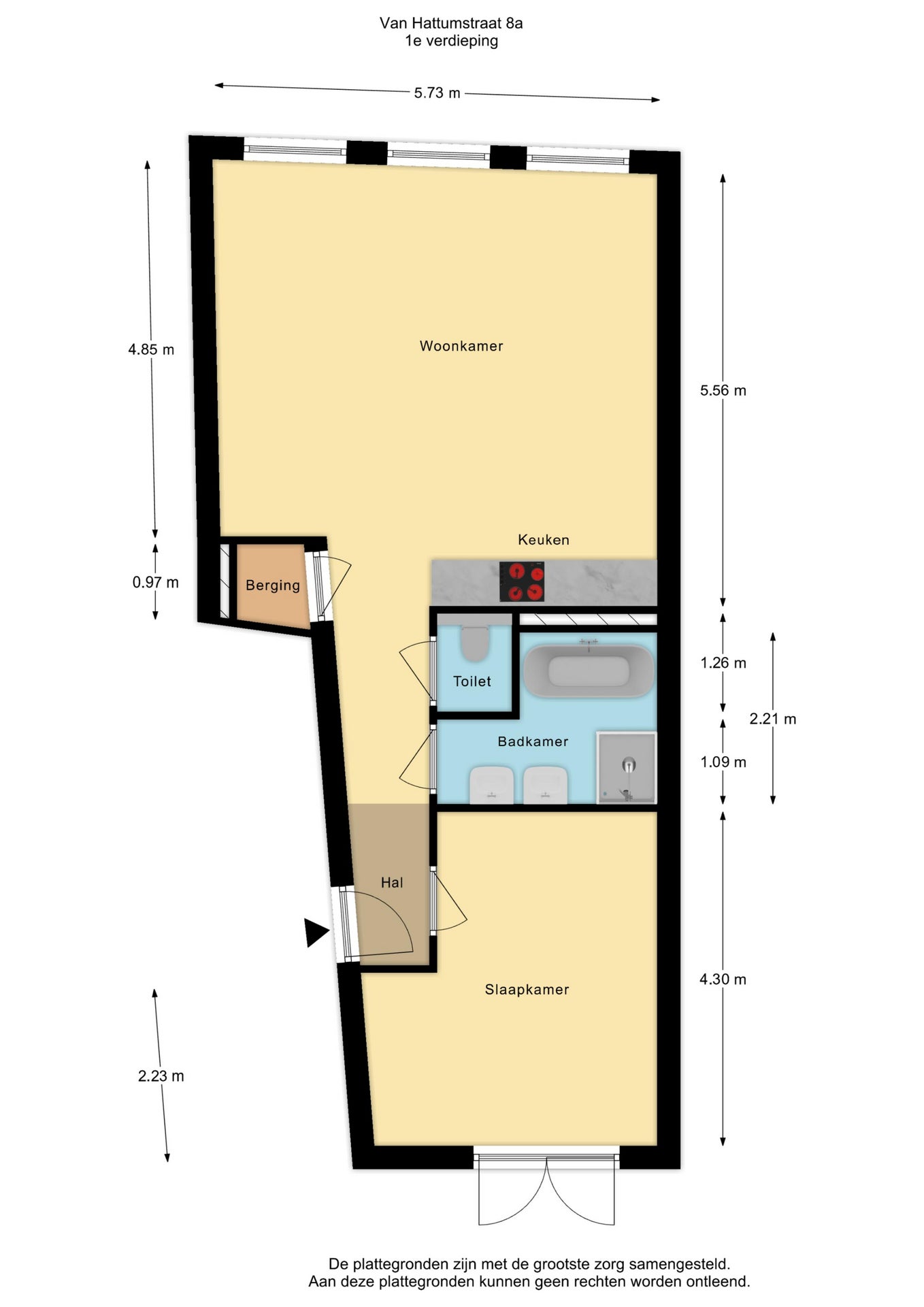Appartement te huur: Van Hattumstraat 8A, Zwolle
