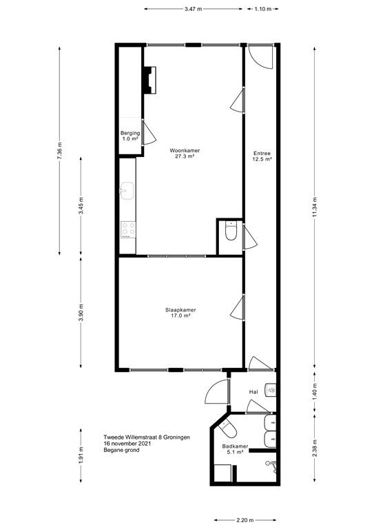 Appartement Tweede Willemstraat in Groningen