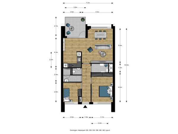 Appartement Helperpark in Groningen