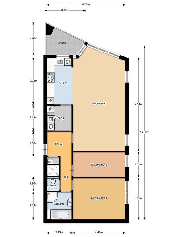 Appartement aan de Telderskade in Leiden (2321 TR)