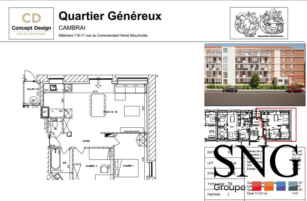 Appartement Rue René Mouchotte à Cambrai