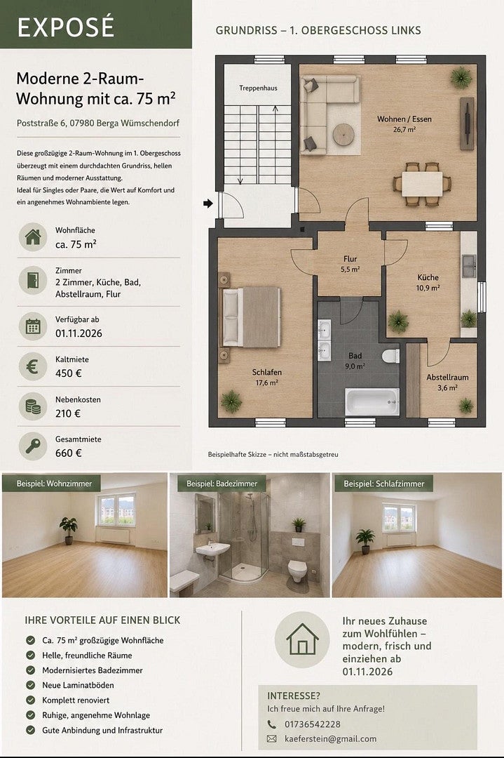 Wohnung Poststraße in Wünschendorf/Elster