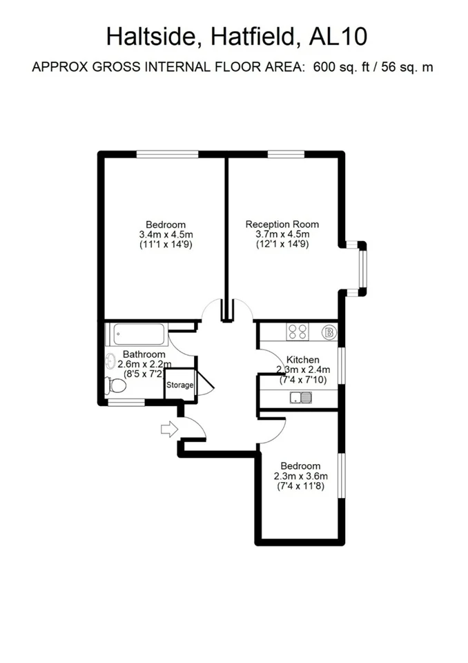 Flat Haltside in Welwyn Hatfield