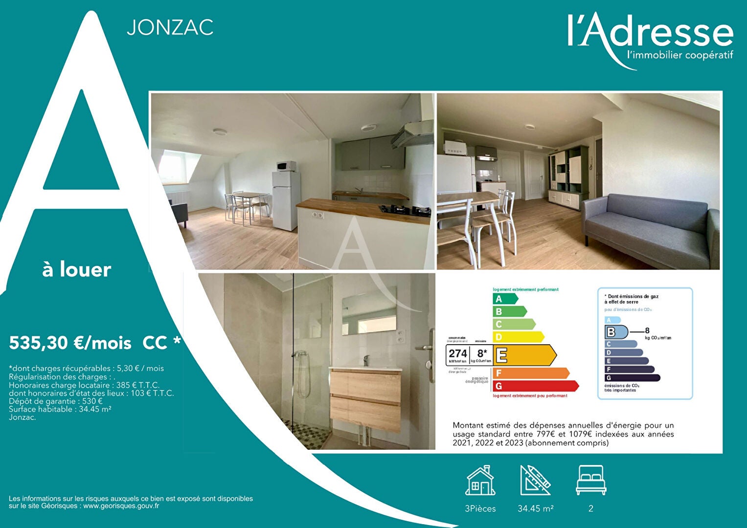 Appartement Avenue du Général de Gaulle à Jonzac