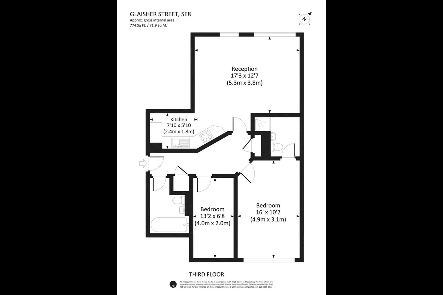 Flat Glaisher Street in Greater London