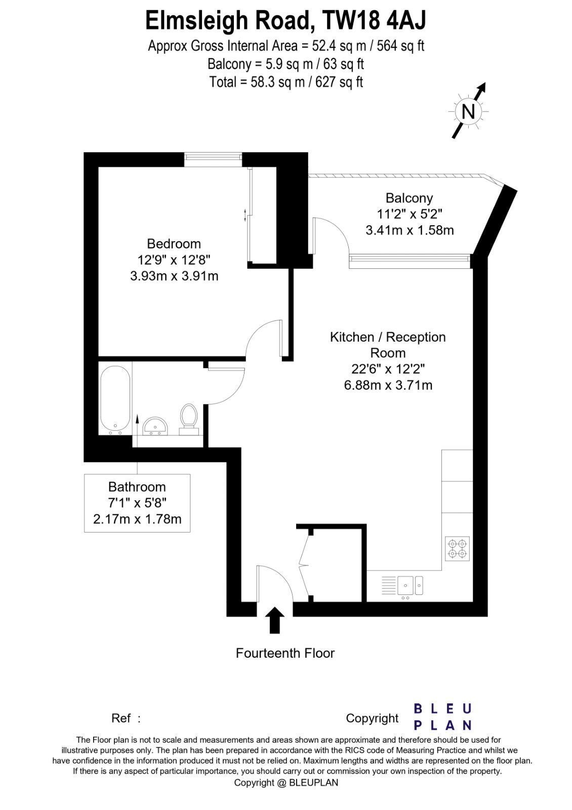 Flat Elmsleigh Road in Borough of Spelthorne