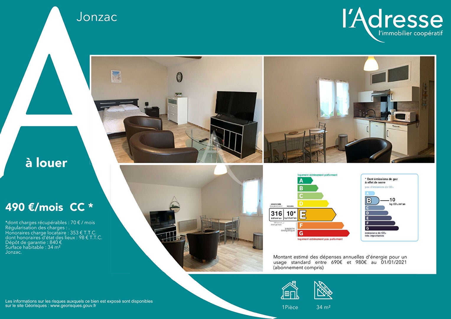 Appartement Avenue Monseigneur Chauvin à Jonzac