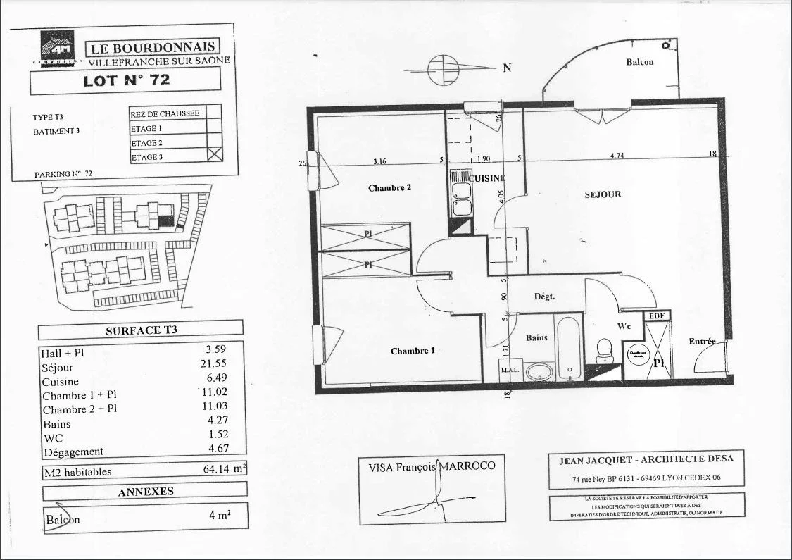 Appartement Rue Robert Schuman à Villefranche-sur-Saône