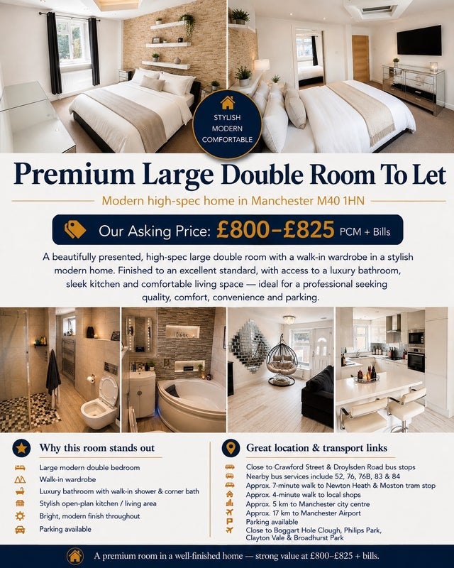 Room Risbury Walk in Manchester