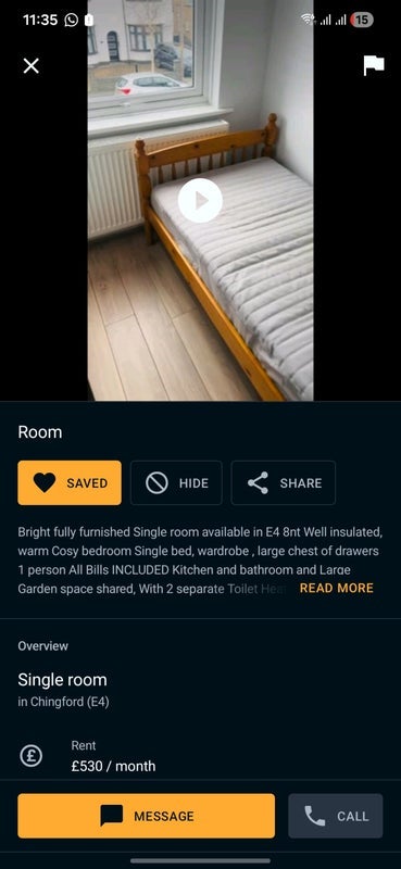 Room Hampton Road in Greater London