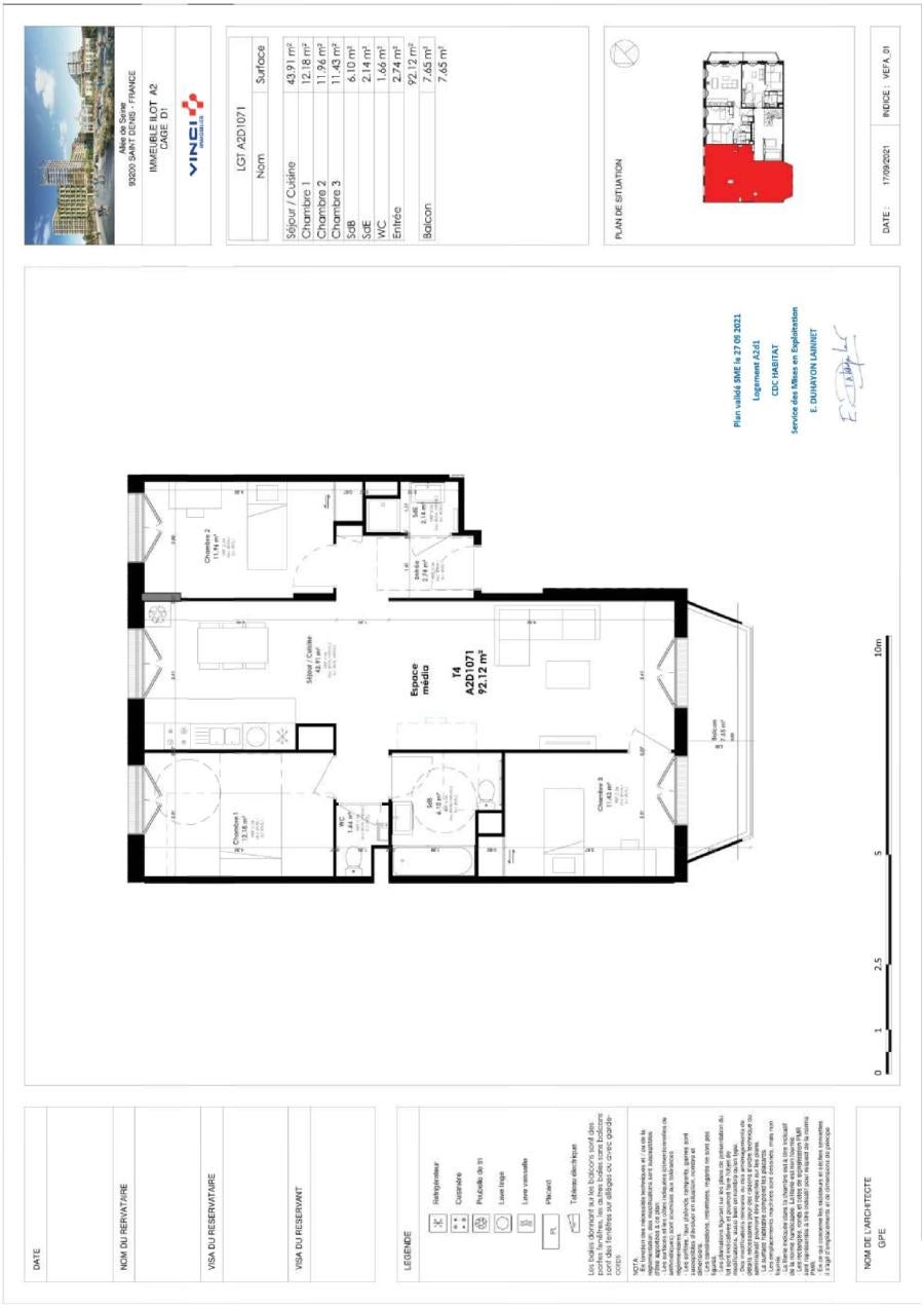 Appartement Mail Ada Lovelace à Saint-Denis
