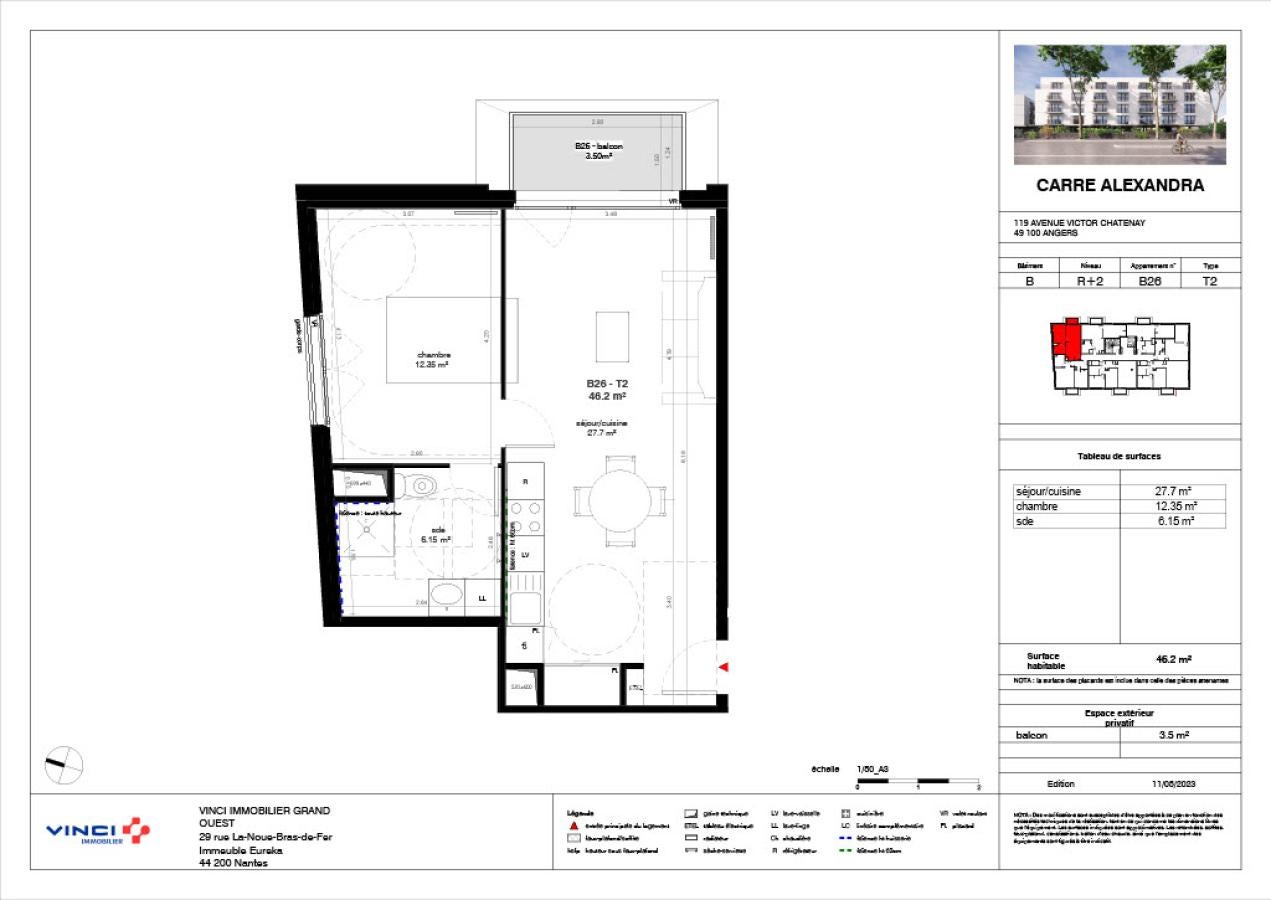 Appartement Avenue Victor Châtenay à Angers