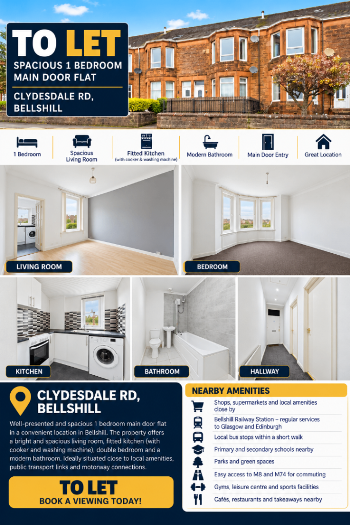 Flat Clydesdale Road in Mossend