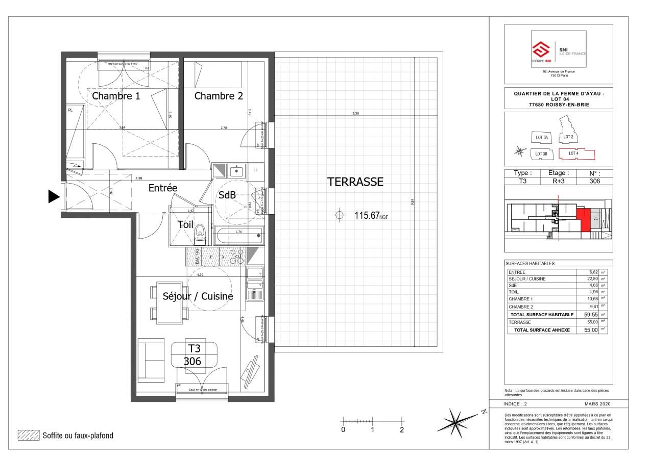 Appartement Rue Gaston Monnerville à Roissy-en-Brie