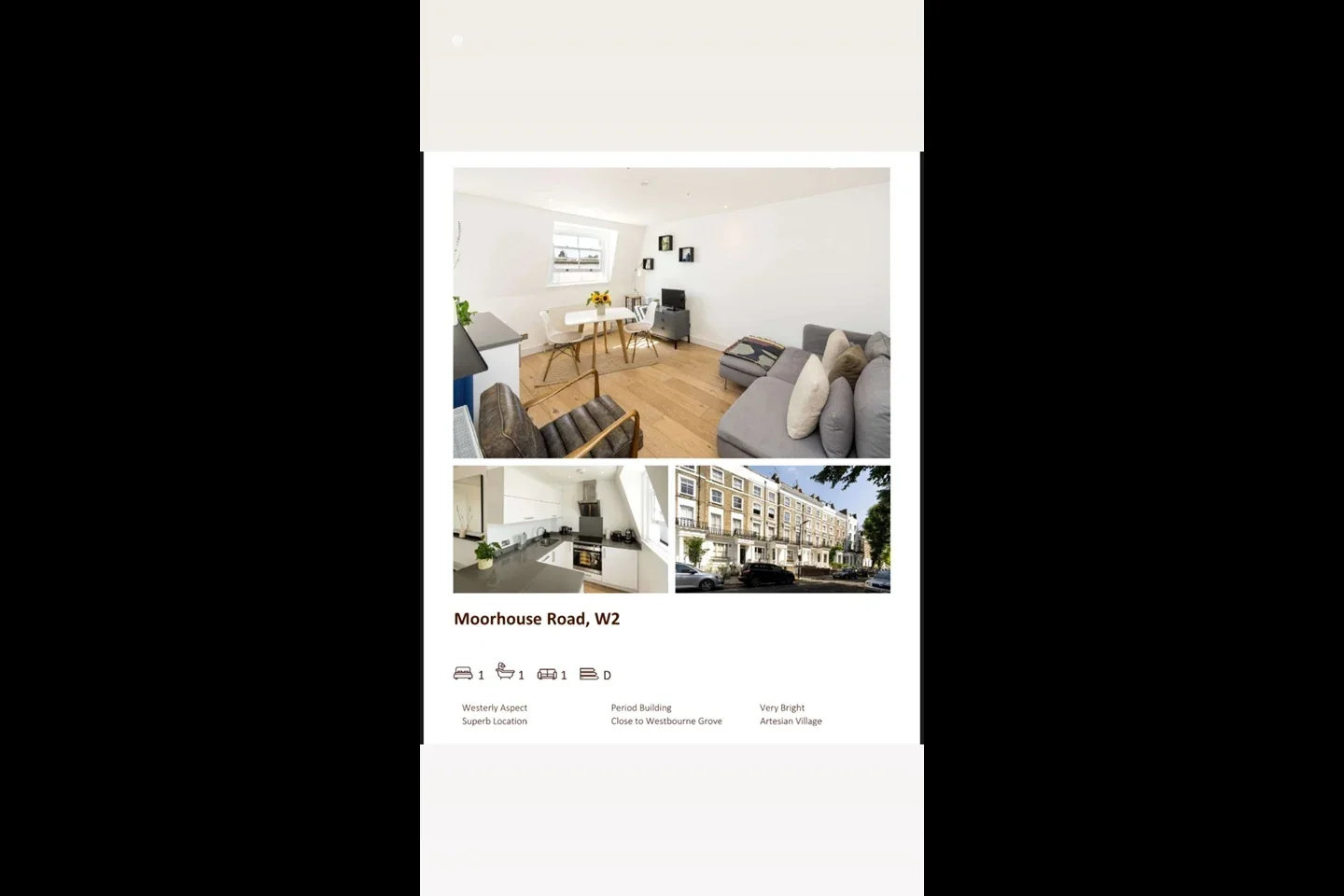Flat Moorhouse Road in City of Westminster
