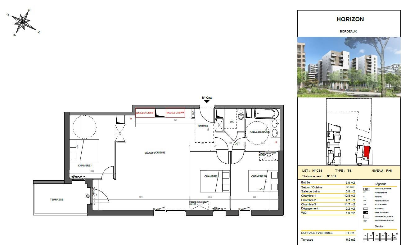 Appartement Allée des Douelles à Bordeaux