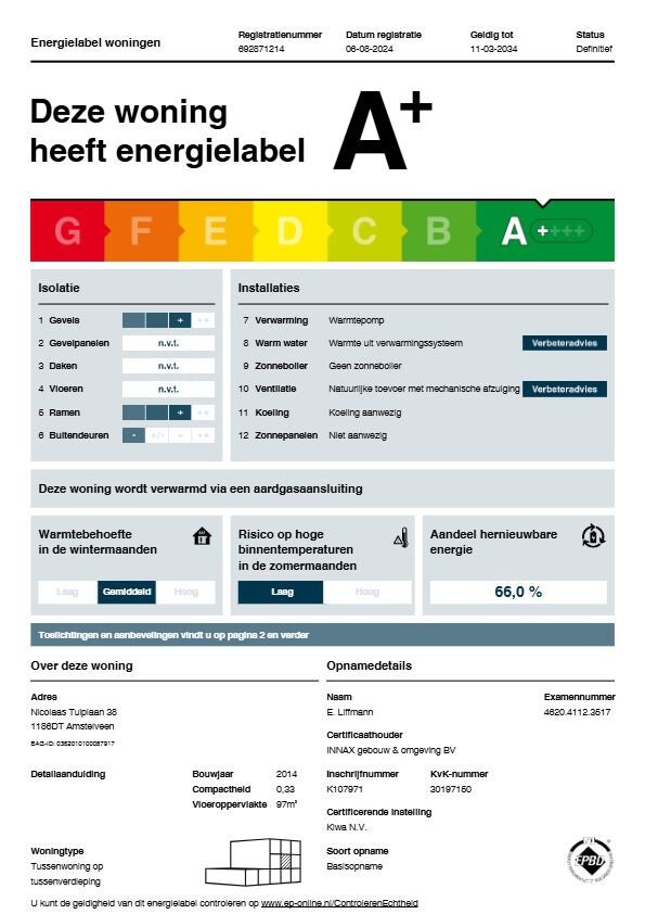 Appartement Nicolaas Tulplaan 38 in Amstelveen