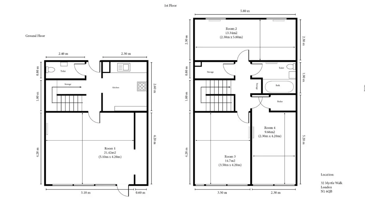 Flat Myrtle Walk in Greater London