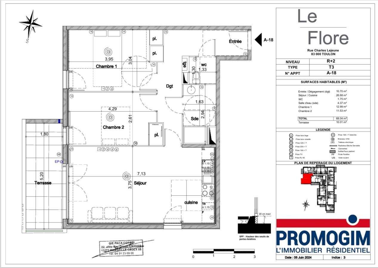 Appartement Rue Charles Lejeune à Toulon