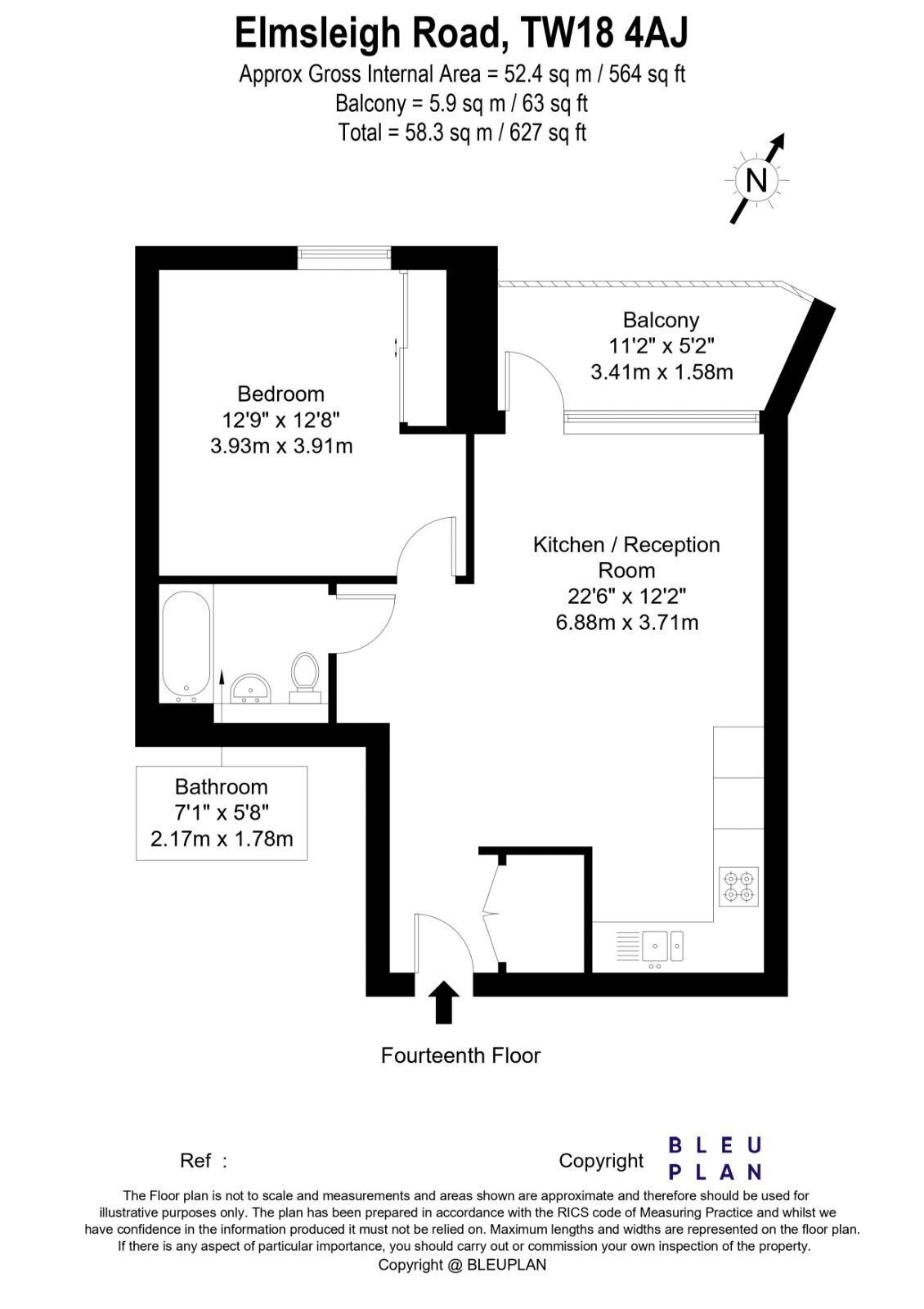 Flat Elmsleigh Road in Borough of Spelthorne