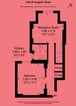 Flat Hogarth Road in London