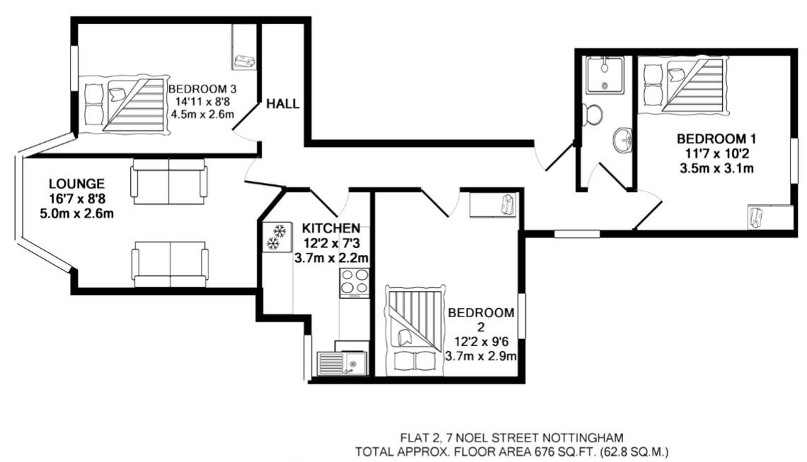 Flat Noel Street in Nottingham