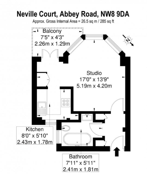 Flat Abbey Road in City of Westminster