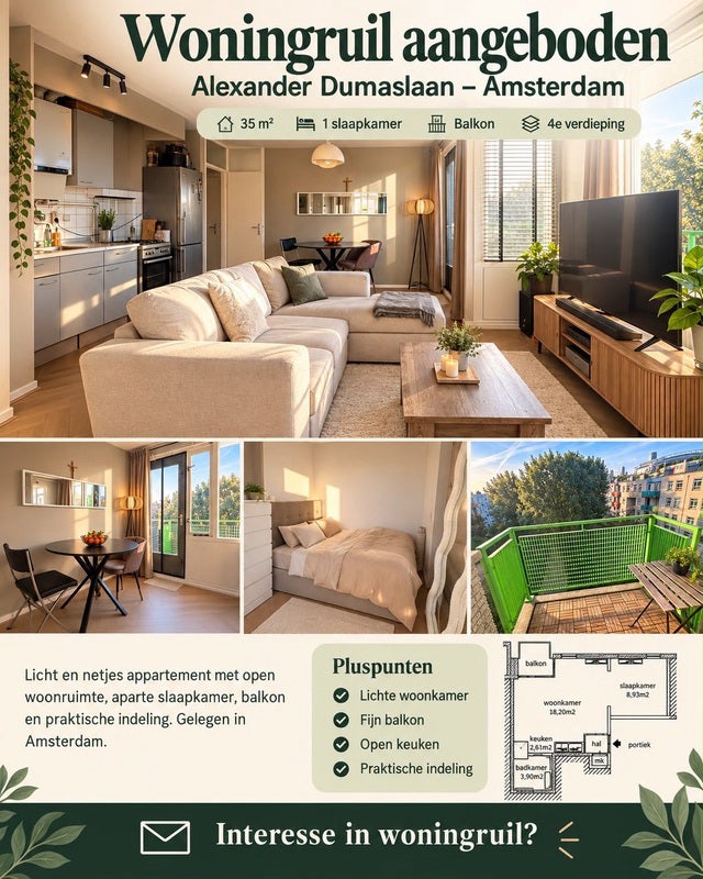 Appartement Alexander Dumaslaan in Amsterdam