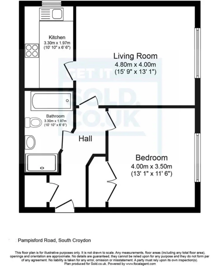 Flat Pampisford Road in Greater London