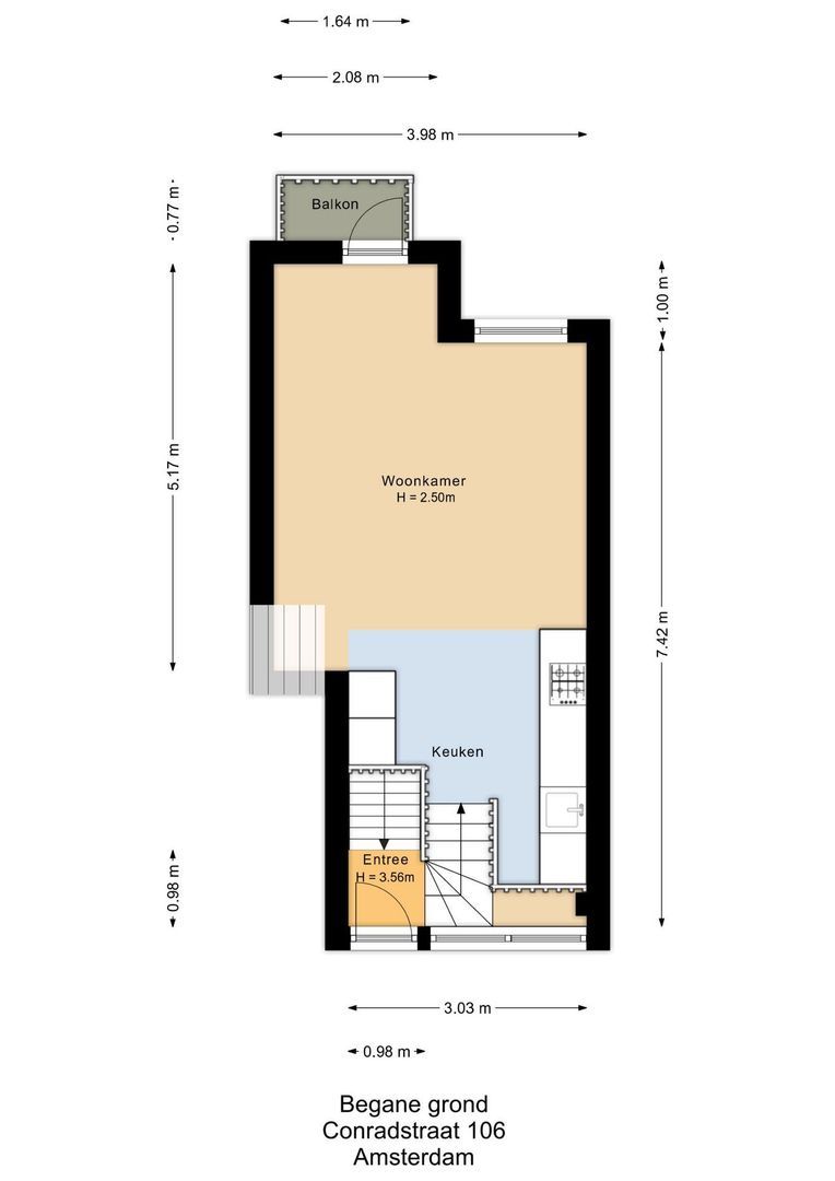 Studio te koop: Conradstraat 106H, Amsterdam
