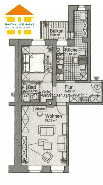 Wohnung Schloßteichstraße in Chemnitz