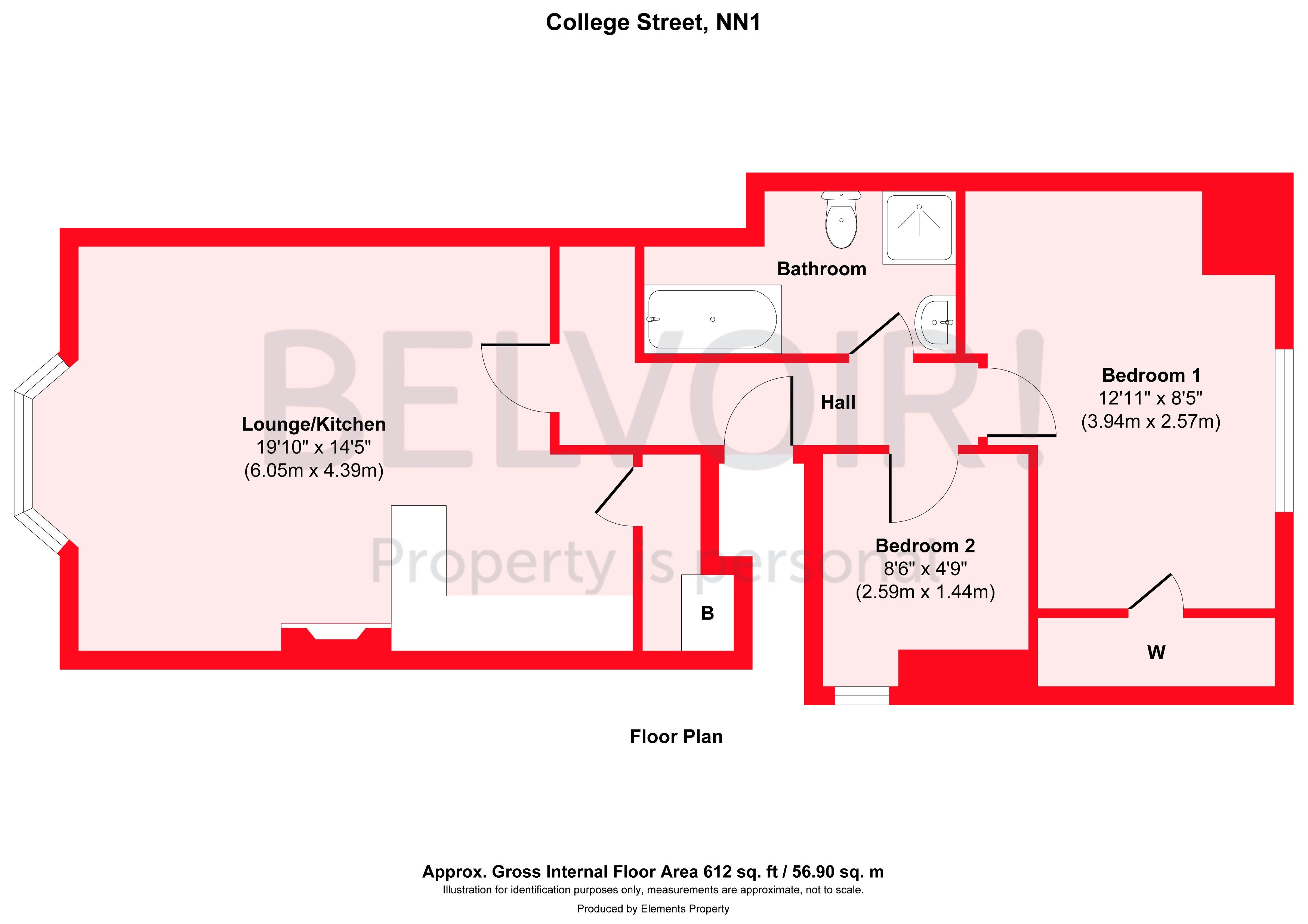 Flat College Street in Northampton