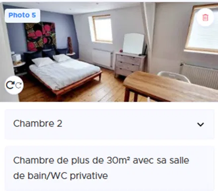 Chambre Avenue des Nations Unies à Roubaix