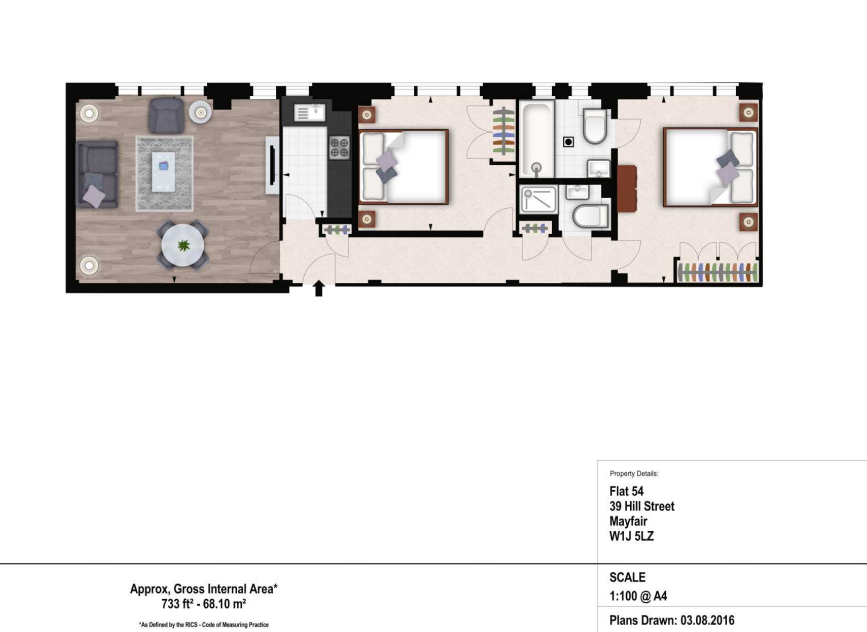 Flat Hill Street in City of Westminster