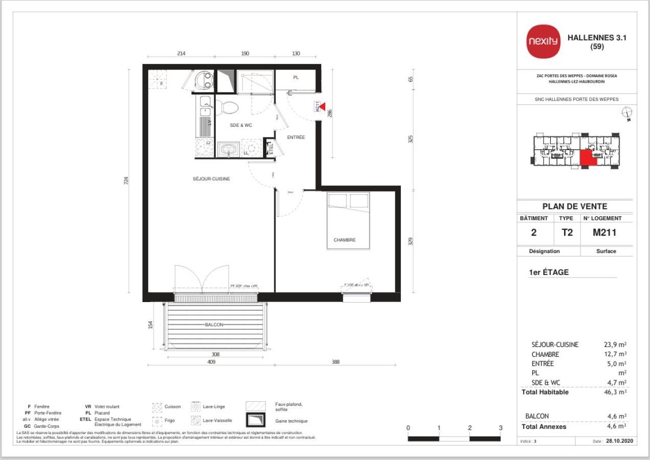 Appartement Rue Pierre Rommès à Hallennes-lez-Haubourdin