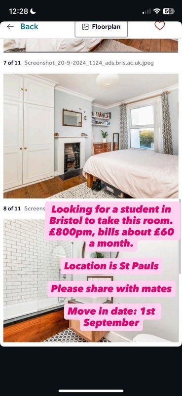 Room Saint Nicholas Road in Bristol