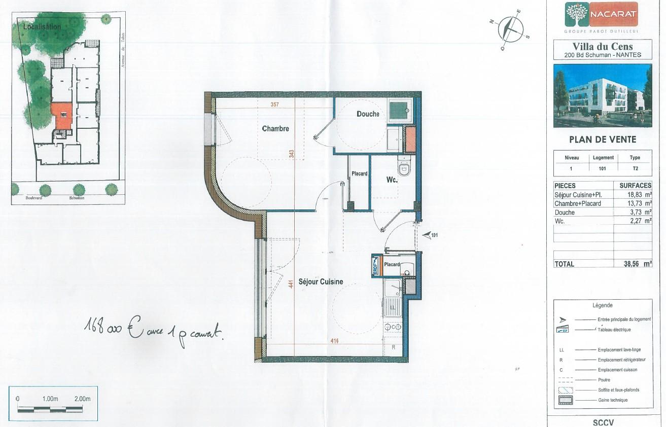 Flat Rue Gaston Turpin in Nantes