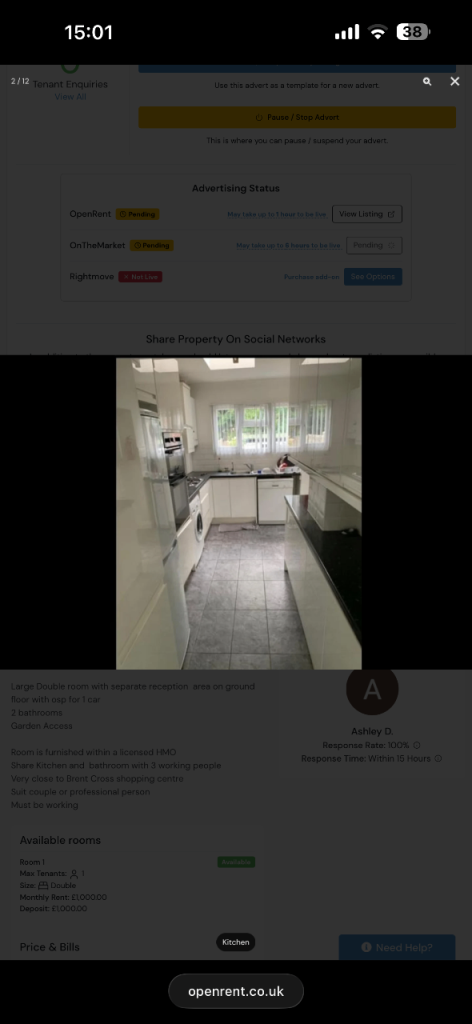 Room Brent Park Road in Greater London